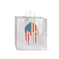 Spartan Warrior Helmet American Usa Flag | Ancient Greek Jumbo Paper Bag - 18 X 7 X 18 3/4 | Artistshot