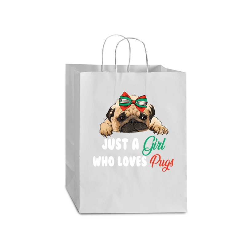 Just A Girl Who Loves Pugs For Dark Mart Paper Bag -13 X 7 X 17 | Artistshot