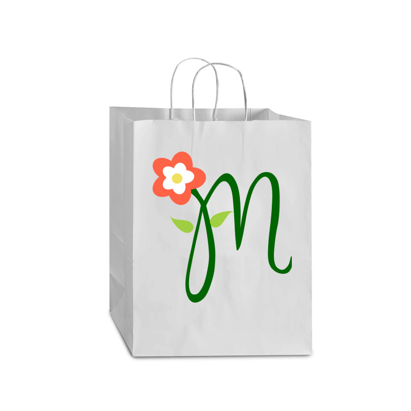 Letter M With Flower Mart Paper Bag -13 X 7 X 17 | Artistshot