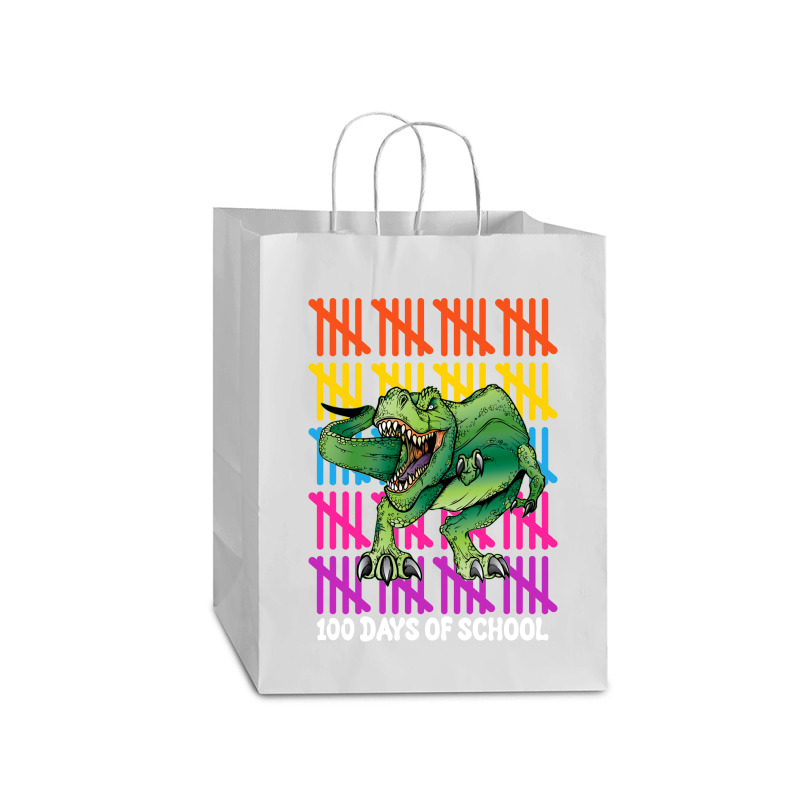 100 Days Of School T Rex For Dark Mart Paper Bag -13 X 7 X 17 | Artistshot