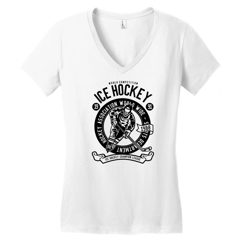 Ice Hockey Women's V-neck T-shirt | Artistshot