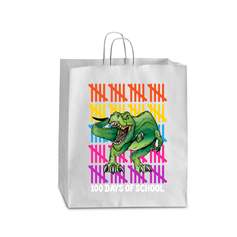 100 Days Of School T Rex For Dark Queen Paper Bag - 16 X 6 X 19 1/4 | Artistshot