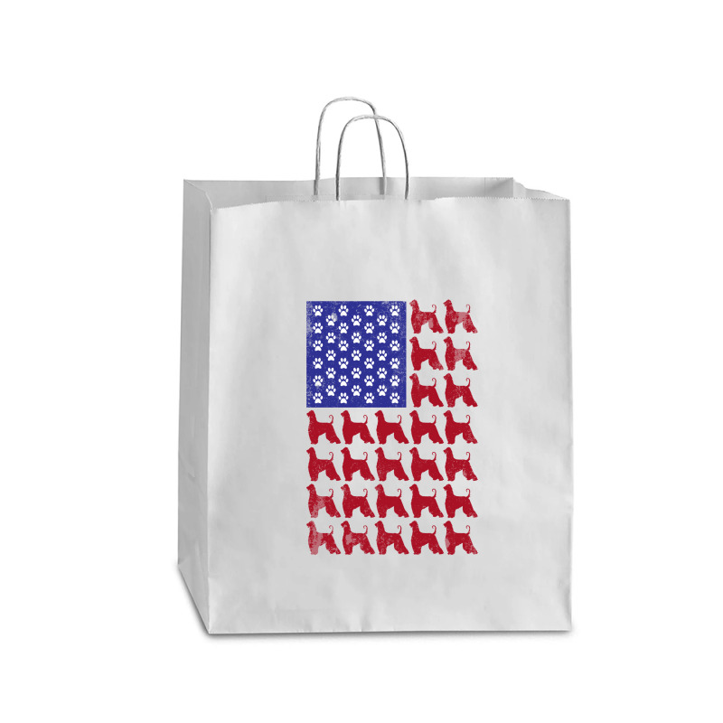 Afghan Hound American Flag Patriotic 4th Of July Queen Paper Bag - 16 X 6 X 19 1/4 | Artistshot