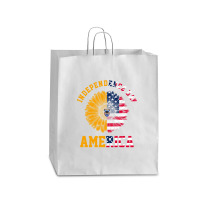 Vintage Daisy Bulldog America Independence Day Gift For All American Queen Paper Bag - 16 X 6 X 19 1/4 | Artistshot