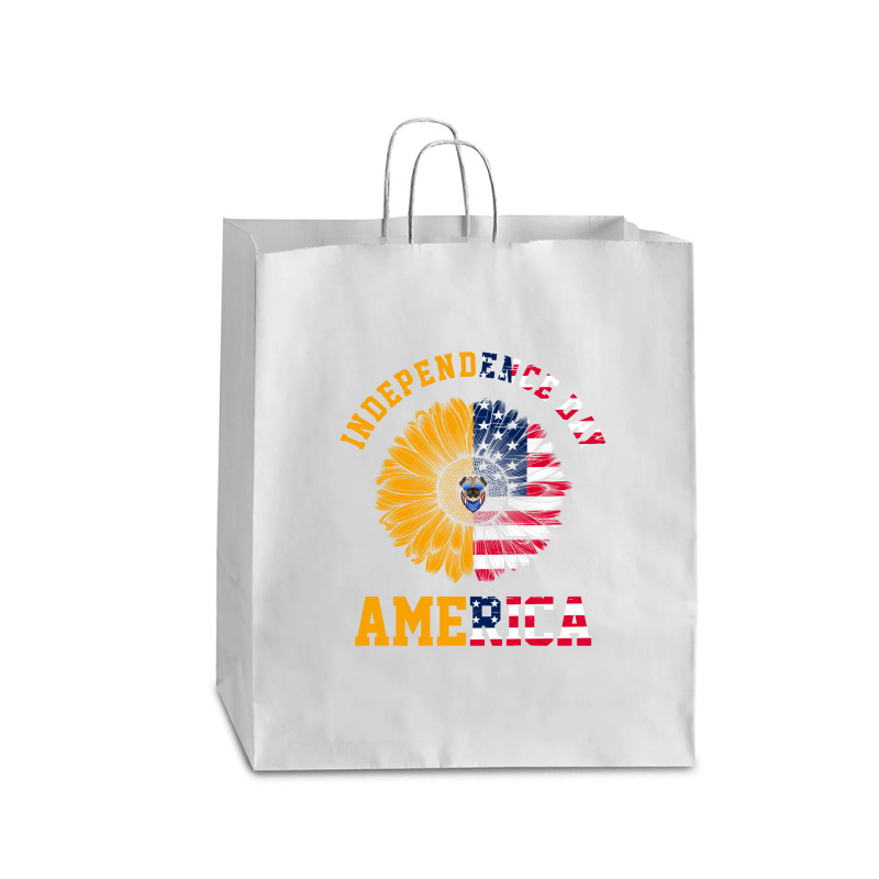 Vintage Daisy Bulldog America Independence Day Gift For All American Queen Paper Bag - 16 X 6 X 19 1/4 | Artistshot