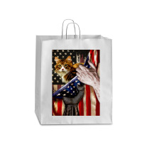 Independence Day Cat American Flag Queen Paper Bag - 16 X 6 X 19 1/4 | Artistshot