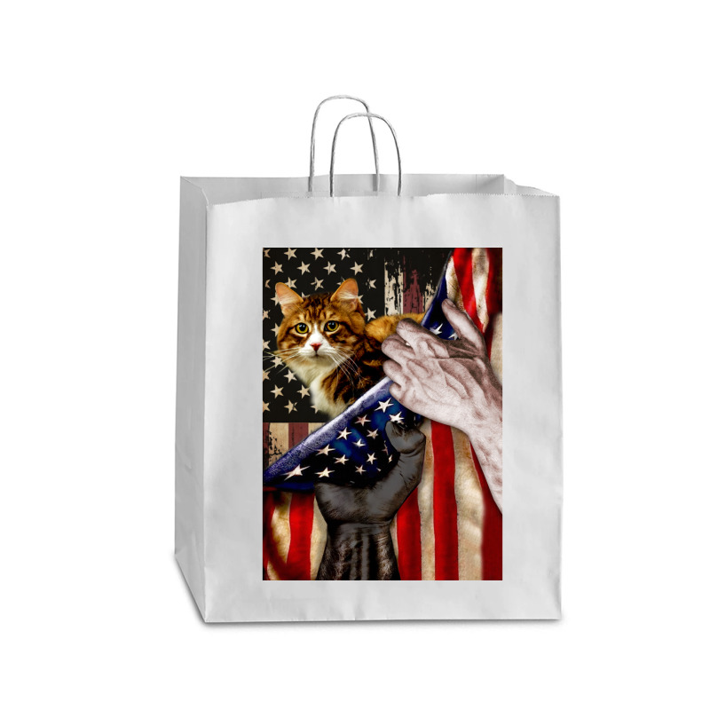 Independence Day Cat American Flag Queen Paper Bag - 16 X 6 X 19 1/4 | Artistshot