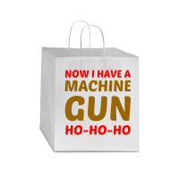 Now I Have A Machine Gun Ho Ho Ho Star Paper Bag - 13 X 7 X 13 | Artistshot