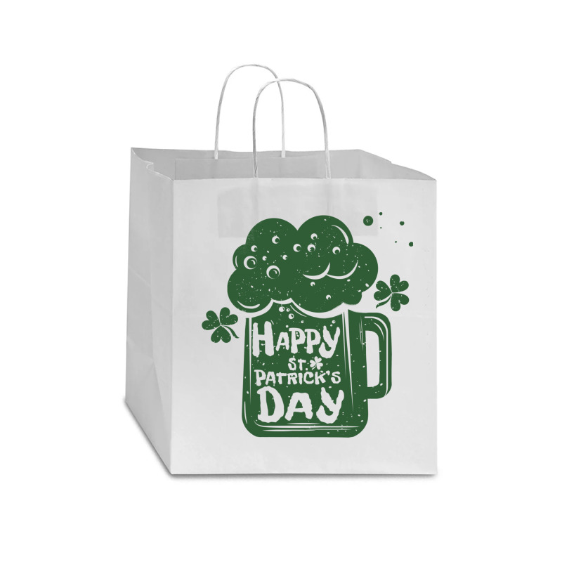 St Patricks Day Shamrock Star Paper Bag - 13 X 7 X 13 | Artistshot