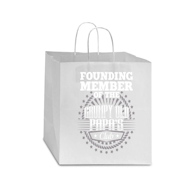 Founding Member Of The Grumpy Old Papa's Club Star Paper Bag - 13 X 7 X 13 | Artistshot