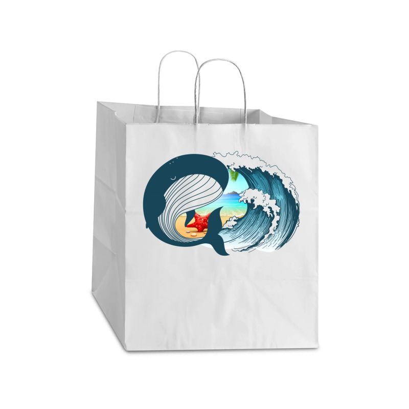 Ocean Heart Take Out Paper Bag - 14 X 10 X 15 1/2 | Artistshot