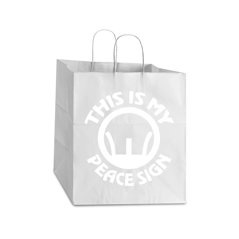 This Is My Peace Sign Take out Paper Bag - 14 x 10 x 15 1/2 by leodrolic | Artistshot