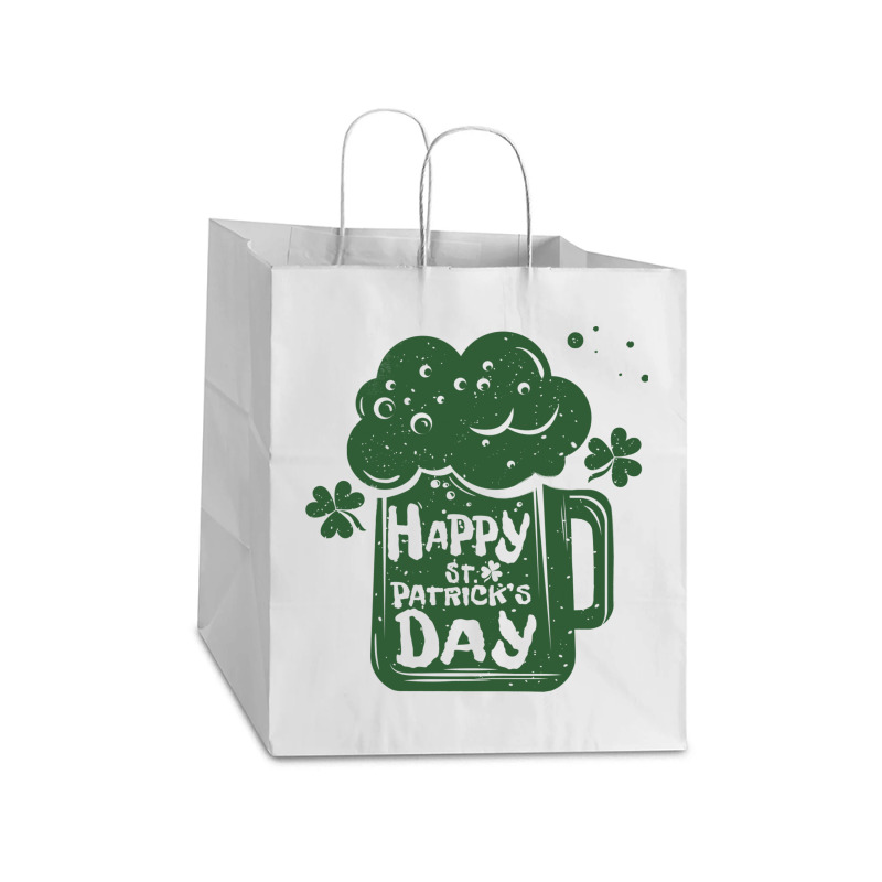 St Patricks Day Shamrock Take Out Paper Bag - 14 X 10 X 15 1/2 | Artistshot