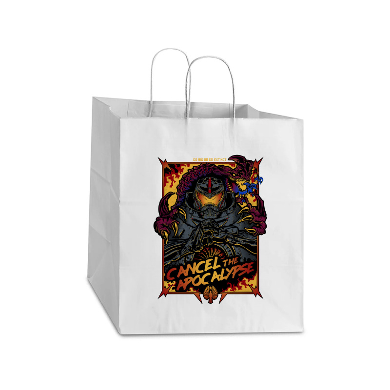 Cancel The Apocalypse Take out Paper Bag - 14 x 10 x 15 1/2 by Fearcheck | Artistshot