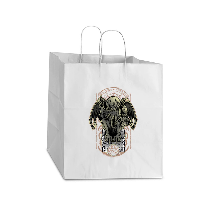 Cthulhu's Church Colored Take out Paper Bag - 14 x 10 x 15 1/2 by Fearcheck | Artistshot