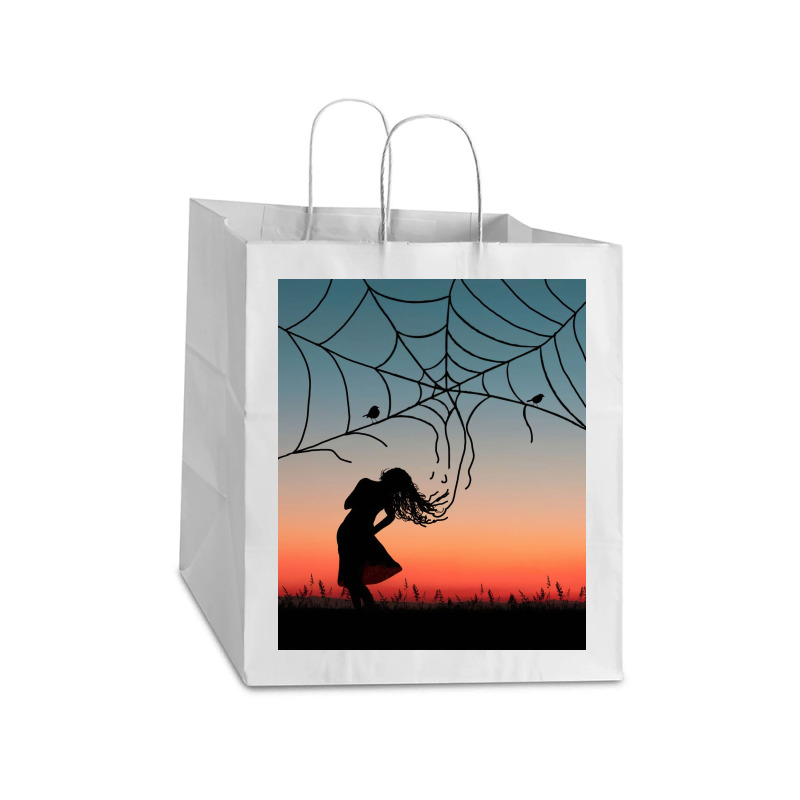 Spider Web Take Out Paper Bag - 14 X 10 X 15 1/2 | Artistshot