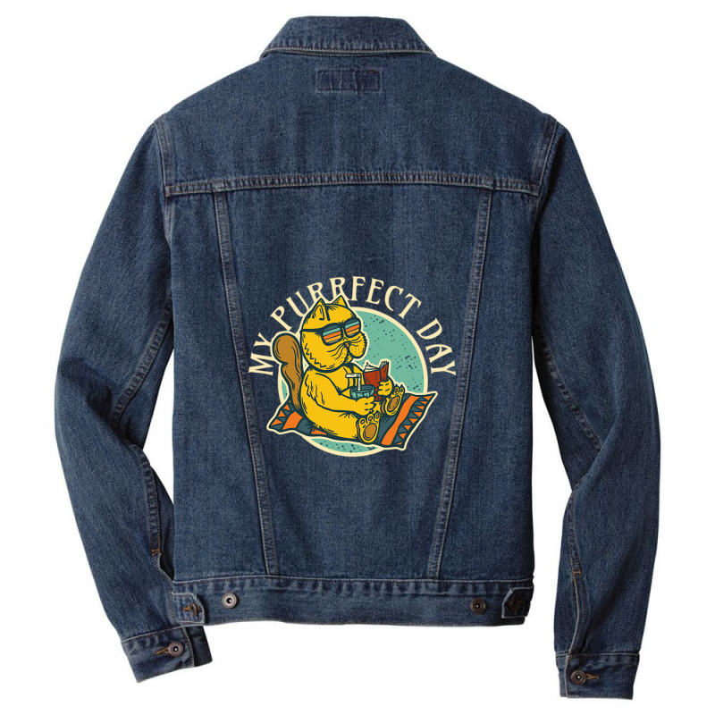 My Purrfect Day  Perfect Beach Day Men Denim Jacket | Artistshot