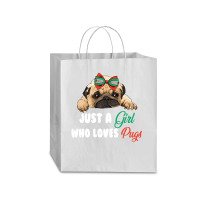 Just A Girl Who Loves Pugs For Dark Traveler Paper Bag -13 X 6 X 15 3/4 | Artistshot