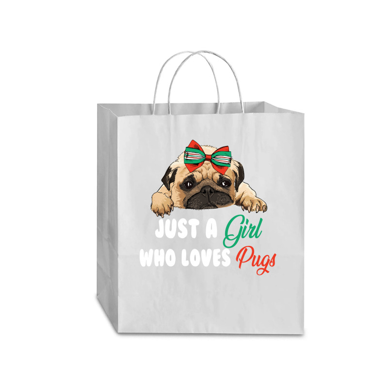 Just A Girl Who Loves Pugs For Dark Traveler Paper Bag -13 X 6 X 15 3/4 | Artistshot