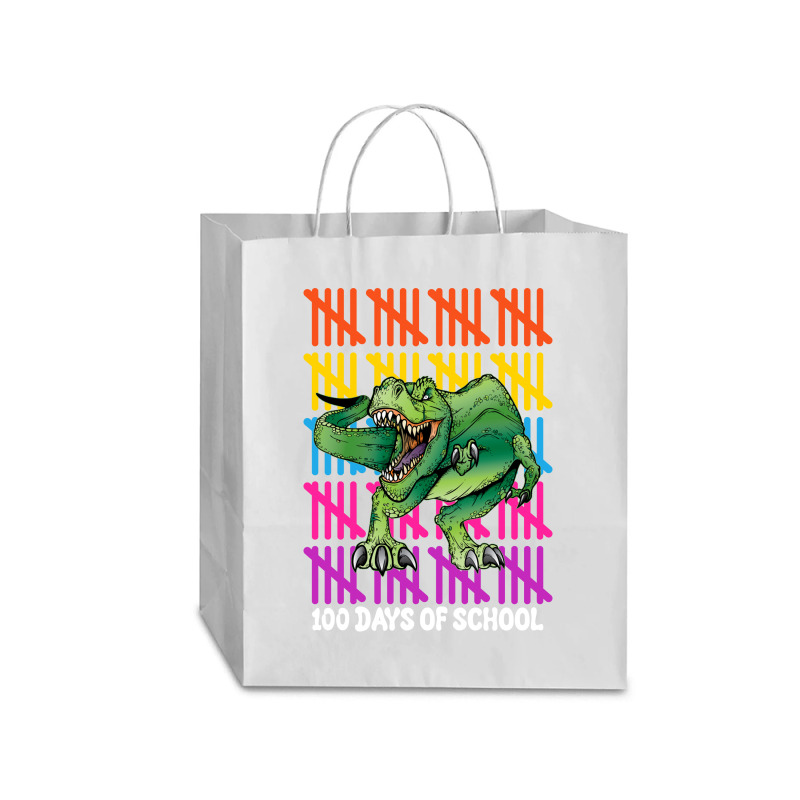 100 Days Of School T Rex For Dark Traveler Paper Bag -13 X 6 X 15 3/4 | Artistshot