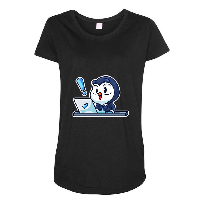 Penguin At Work Maternity Scoop Neck T-shirt by micell | Artistshot