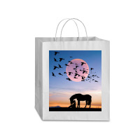 Horse And Woman Traveler Paper Bag -13 X 6 X 15 3/4 | Artistshot