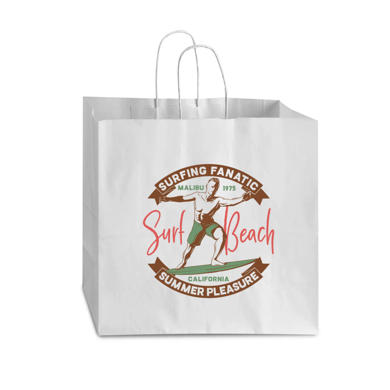 Surfing Fanatic Beach Vogue Paper Bag - 16 X 6 X 12 | Artistshot