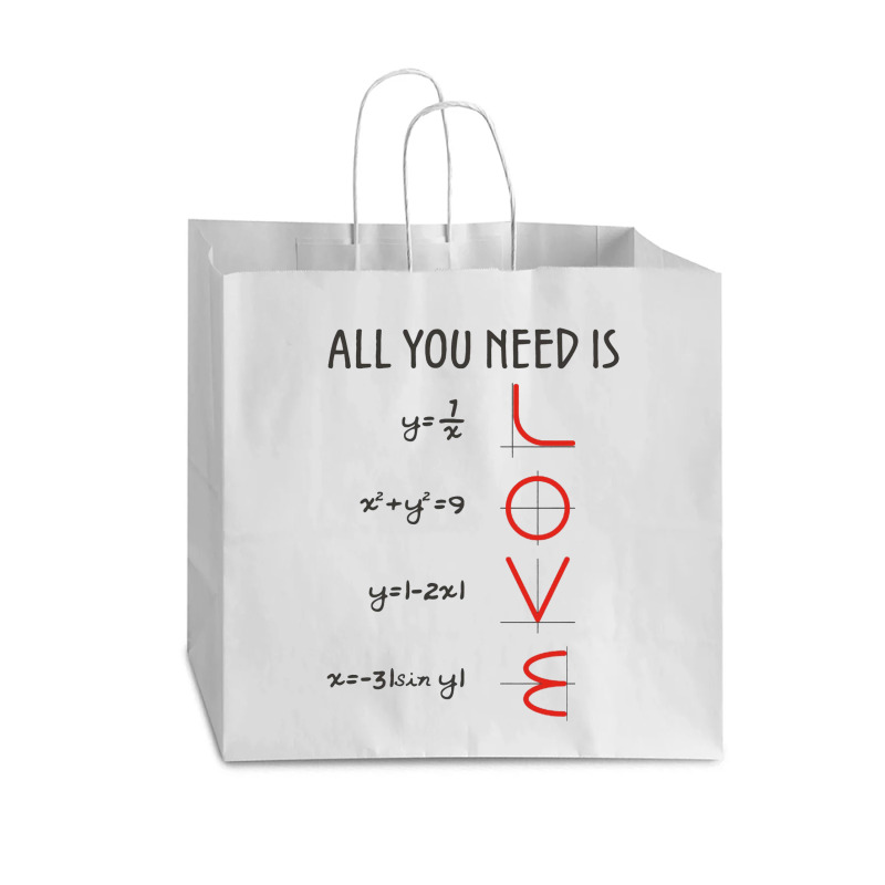 All You Need Is Love Equations Vogue Paper Bag - 16 X 6 X 12 | Artistshot