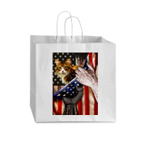 Independence Day Cat American Flag Vogue Paper Bag - 16 X 6 X 12 | Artistshot