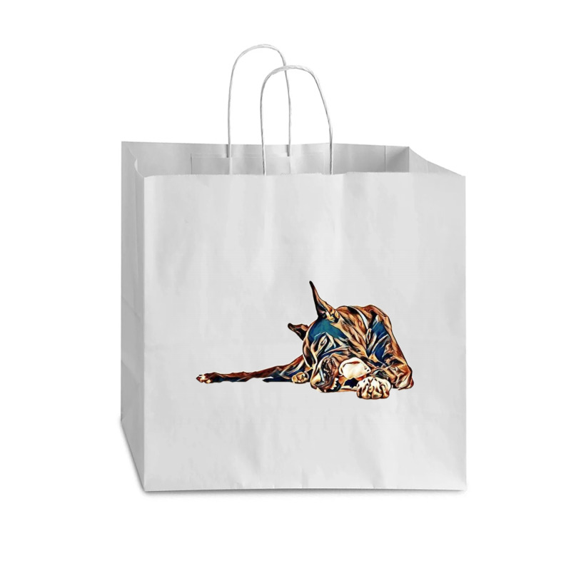 Great Dane Dog Sitting Agains Vogue Paper Bag - 16 X 6 X 12 | Artistshot