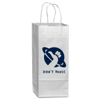 Space Dont Panic Wine Paper Bag - 5 1/2 X 3 1/4 X 13 | Artistshot