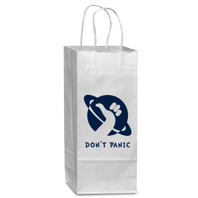 Space Dont Panic Wine Paper Bag - 5 1/2 X 3 1/4 X 13 | Artistshot