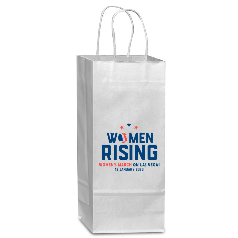 Women's Rising   Women's March On Las Vegas 2 Wine Paper Bag - 5 1/2 X 3 1/4 X 13 | Artistshot