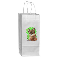 Acrylic Reise Cougar Painted Premium Tee Shirt Wine Paper Bag - 5 1/2 X 3 1/4 X 13 | Artistshot