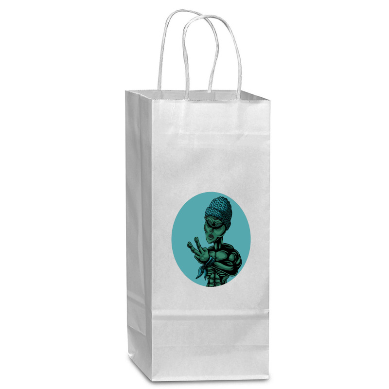 Alien Rap Funny Wine Paper Bag - 5 1/2 X 3 1/4 X 13 | Artistshot