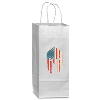 Spartan Warrior Helmet American Usa Flag | Ancient Greek Wine Paper Bag - 5 1/2 X 3 1/4 X 13 | Artistshot