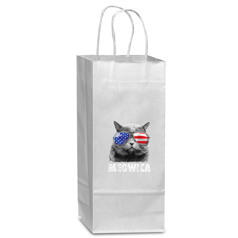 Cat 4th Of July Mug Meowica Merica Men Usa American Flag Wine Paper Bag - 5 1/2 X 3 1/4 X 13 | Artistshot