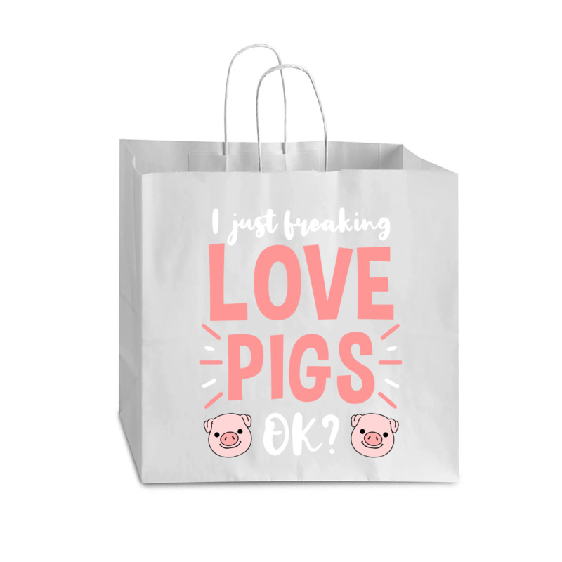 I Just Freaking Love Pigs Ok, For Pig Lover Vogue Paper Bag - 16 X 6 X 12 | Artistshot