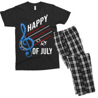 Happy Notes Of July For 4th Of July Men's T-shirt Pajama Set | Artistshot