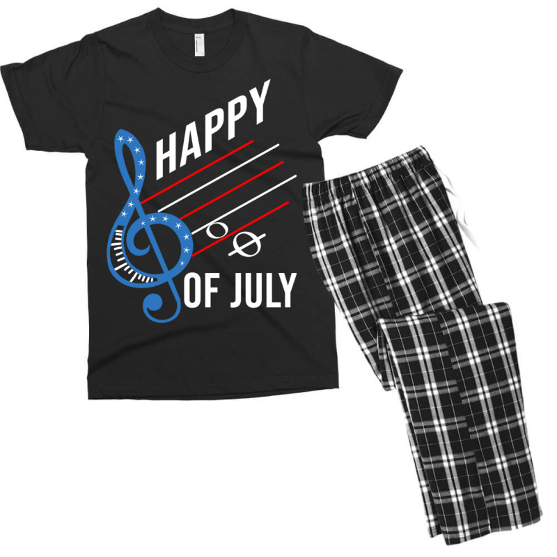 Happy Notes Of July For 4th Of July Men's T-shirt Pajama Set by queerappear | Artistshot