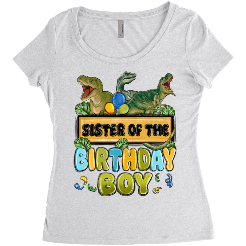 Sister Of The Birthday Boy Women's Triblend Scoop T-shirt by MaliasSmallBusiness | Artistshot