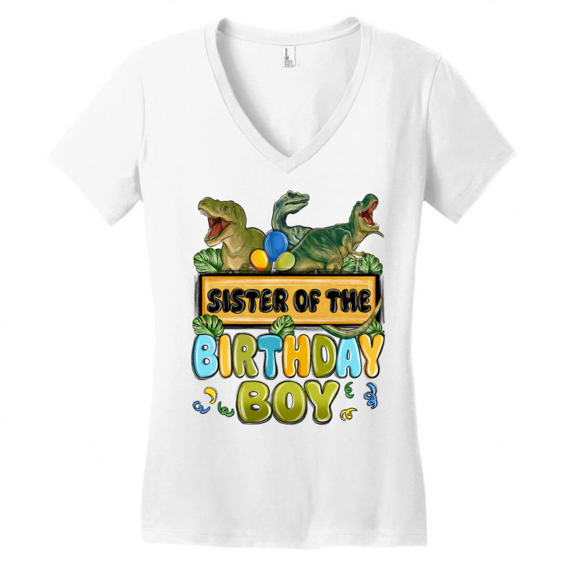 Sister Of The Birthday Boy Women's V-Neck T-Shirt by MaliasSmallBusiness | Artistshot