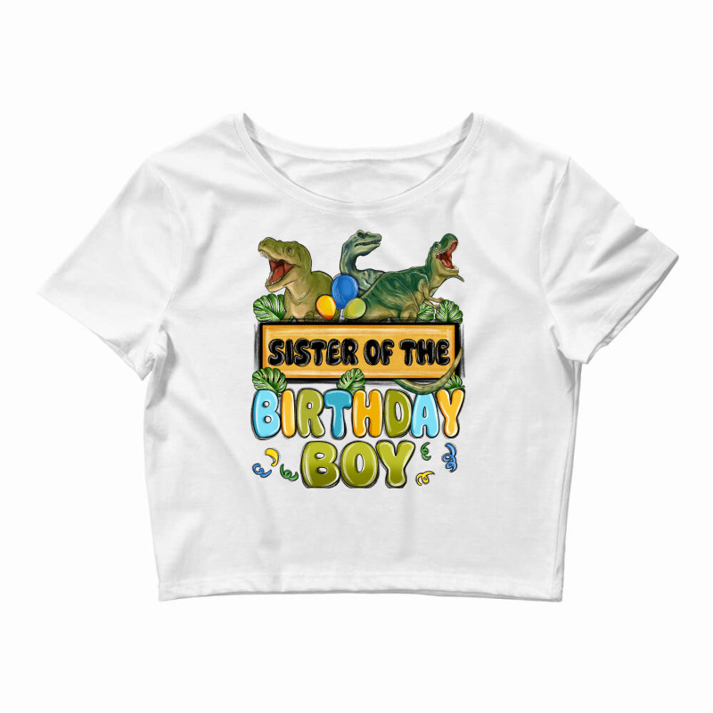 Sister Of The Birthday Boy Crop Top by MaliasSmallBusiness | Artistshot