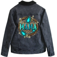 Mama With Gemstone Leopard Mother's Day Unisex Sherpa-lined Denim Jacket | Artistshot