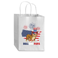 Bulldog  Papa American Flag  4th Of July Cub Paper Bag - 8 X 4 1/2 X 10 1/4 | Artistshot