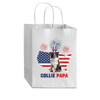 Collie Papa American Flag 4th Of July Cub Paper Bag - 8 X 4 1/2 X 10 1/4 | Artistshot