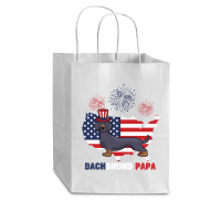 Dachshund Papa American Flag 4th Ofjuly Cub Paper Bag - 8 X 4 1/2 X 10 1/4 | Artistshot