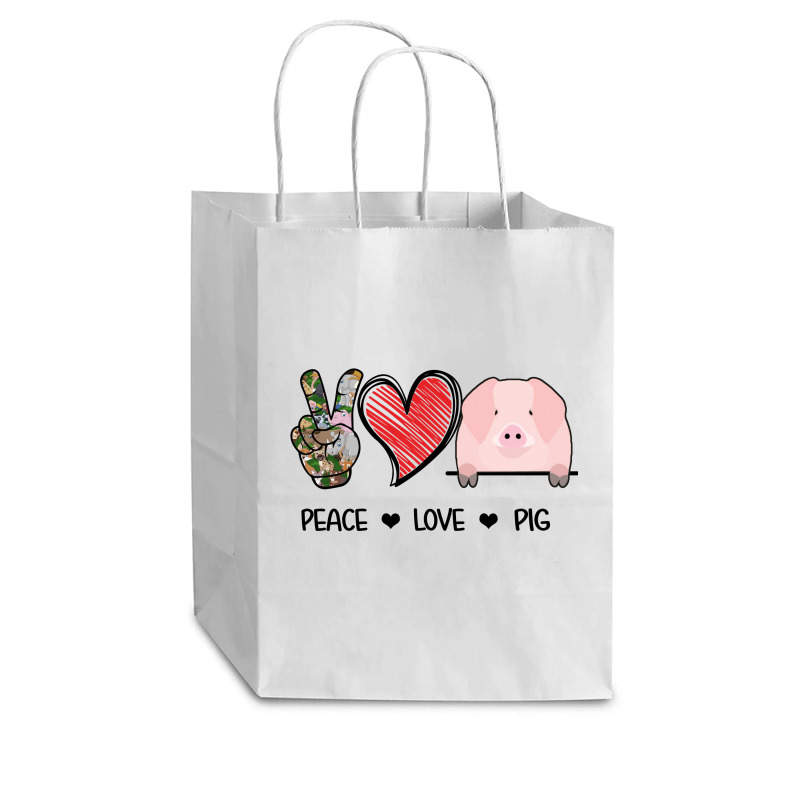 Peace Love Pig Cub Paper Bag - 8 X 4 1/2 X 10 1/4 | Artistshot