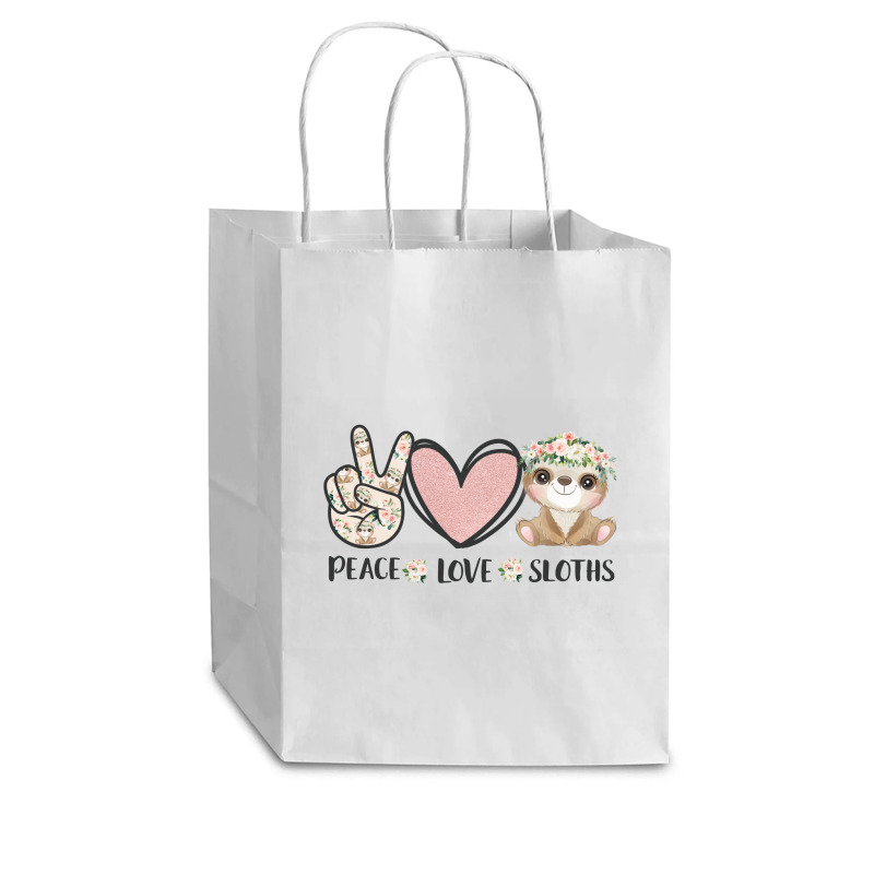 Peace Love Sloths Cub Paper Bag - 8 X 4 1/2 X 10 1/4 | Artistshot