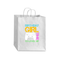 Birthday Girl Time To Level Up Funny Retro Video Gamer T-shirt Debie Paper Bag - 10 X 5 X 13 | Artistshot